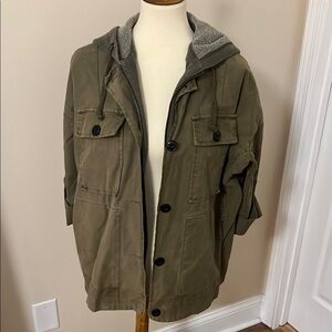 Lucky Brand Olive Green Hooded Utility Jacket